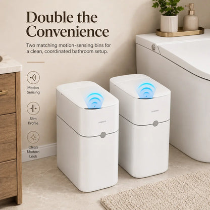 Touchless Smart Trash Can - Motion Sensor Auto Bag-Suction Waste Bin for Small Spaces & RVs