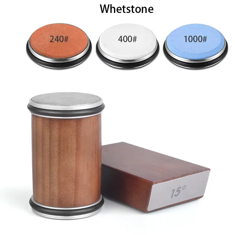 Rolling Diamond Knife Sharpener with Magnetic Holder – 15° & 20° Angle Roller Kitchen Sharpening Stone Kit