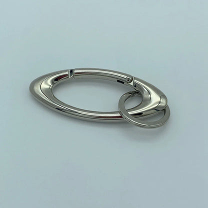Rock Oval Solid Belt Buckle Carabiner Keychain – Spring Snap Hook for Keys, Bags & EDC DIY