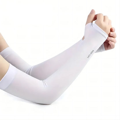 Ice Silk Sun Protection Arm Sleeves – Unisex Anti-UV Elbow Covers for Cycling, Running, Fishing & Driving Outdoors