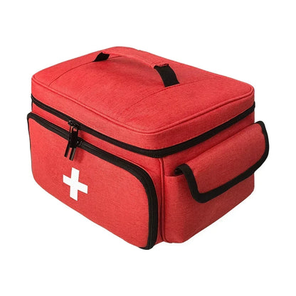 Travel First Aid Kit Bag – Multifunctional Medical Storage Organizer with Layered Medicine Boxes for Home & On-the-Go