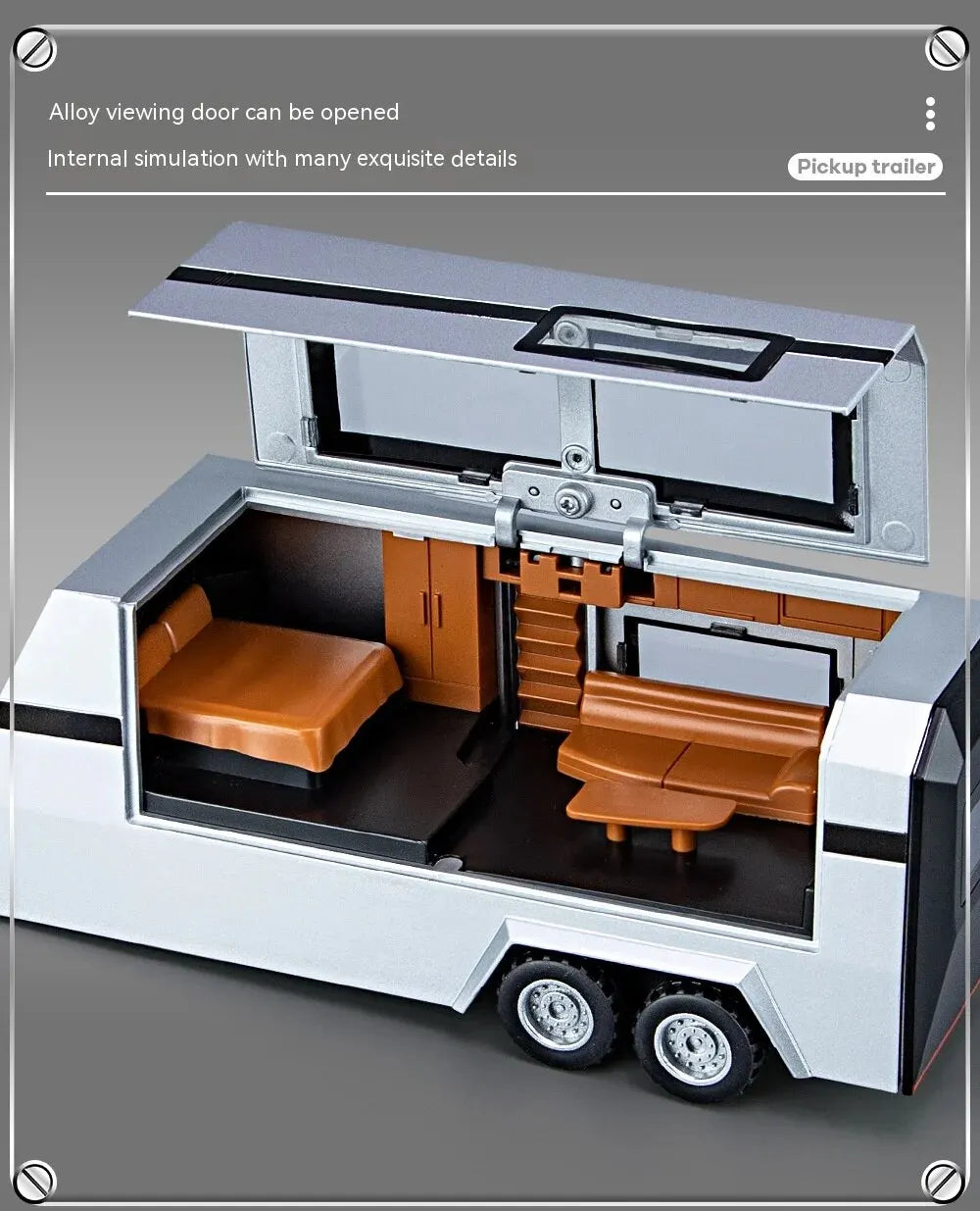 1:32 Cybertruck Diecast Toy Truck for Boys – Silver Pickup with Sound & Light, Metal Model Car for Kids Age 3+