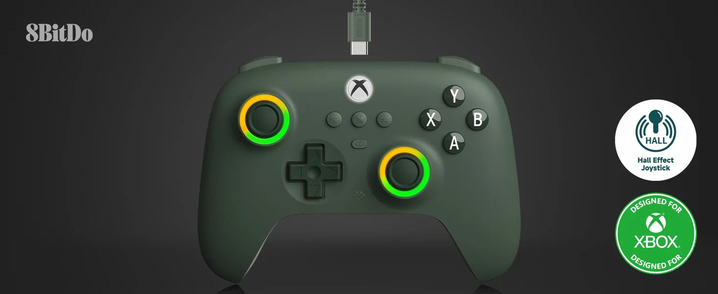 8BitDo Ultimate C Wired USB Gamepad with Hall Effect Joysticks for Xbox Series X/S, Xbox One, PC Windows 10/11