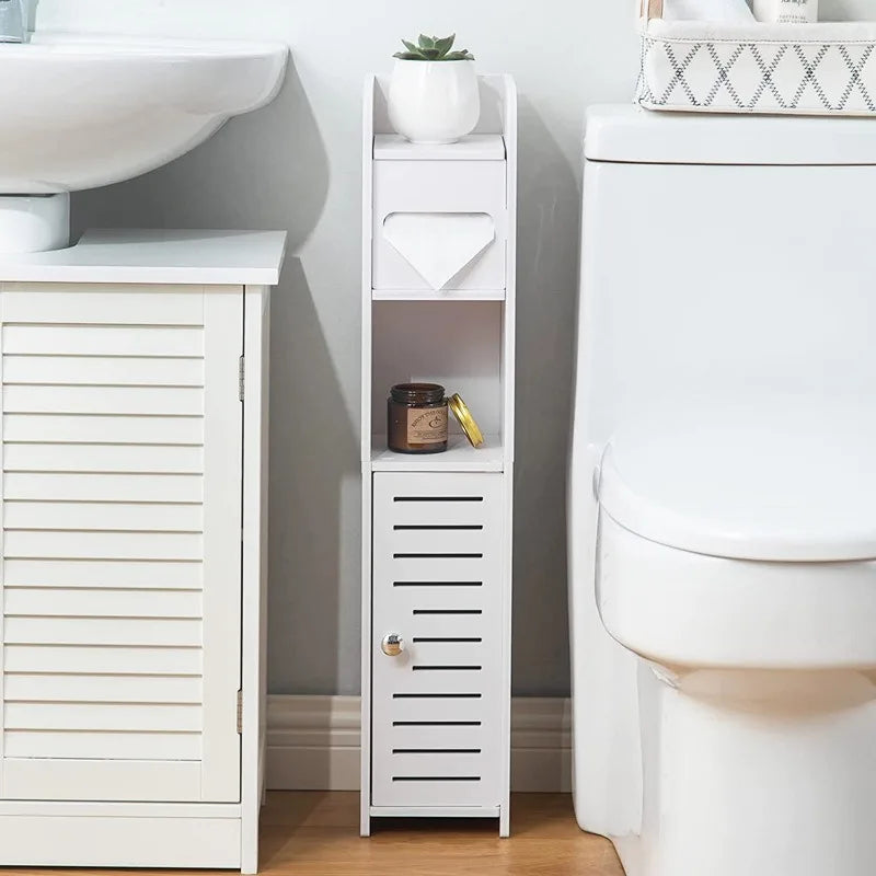 Bathroom Floor-to-Ceiling Storage Rack - Multi-Layer Toilet Organizer Cabinet for Space-Saving Storage