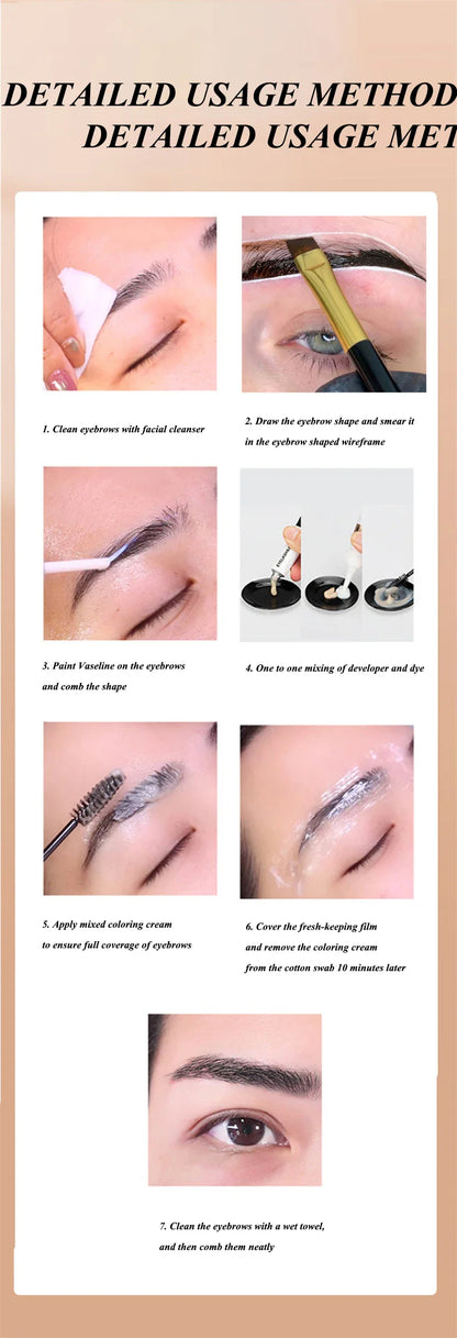 15-Minute Fast Henna Eyelash & Eyebrow Dye Tint Kit – Professional Easy Dye Gel in Brown & Black for Perfect Eyebrows