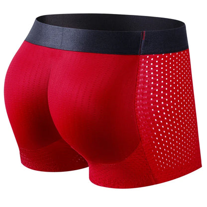 Men's Hip Lifter Boxer Briefs - Padded Butt Enhancer Shapewear Shorts with Built-In Lift, Breathable Nylon Underwear