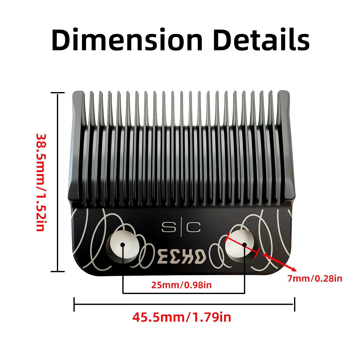 SC ECHO PHANTOM Professional Electric Hair Clipper – Crunch Blade Fade Trimmer for Men Barbershop Use (VGR 8148 Compatible)