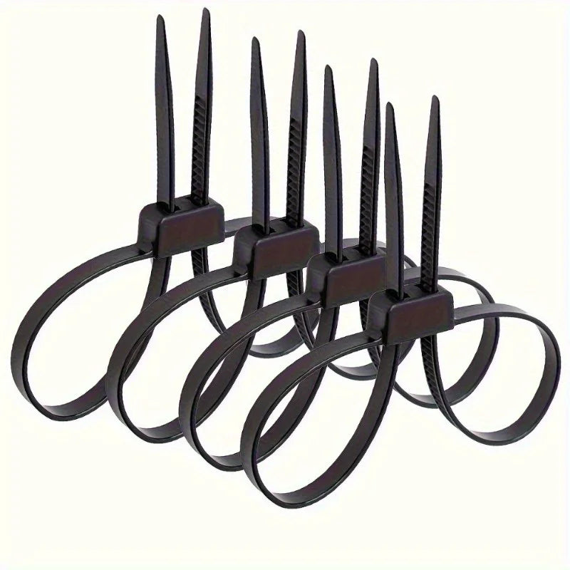 4PCS Double Hole Nylon Zip Ties - Non-Slip Disposable Cable Ties for Household, Warehouse & Freight Use
