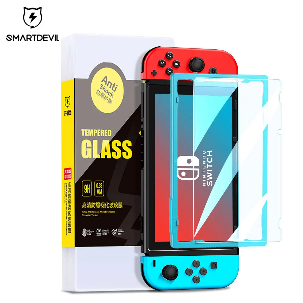 SmartDevil HD Tempered Glass Screen Protector – Full Cover for Nintendo Switch, Switch Lite & OLED