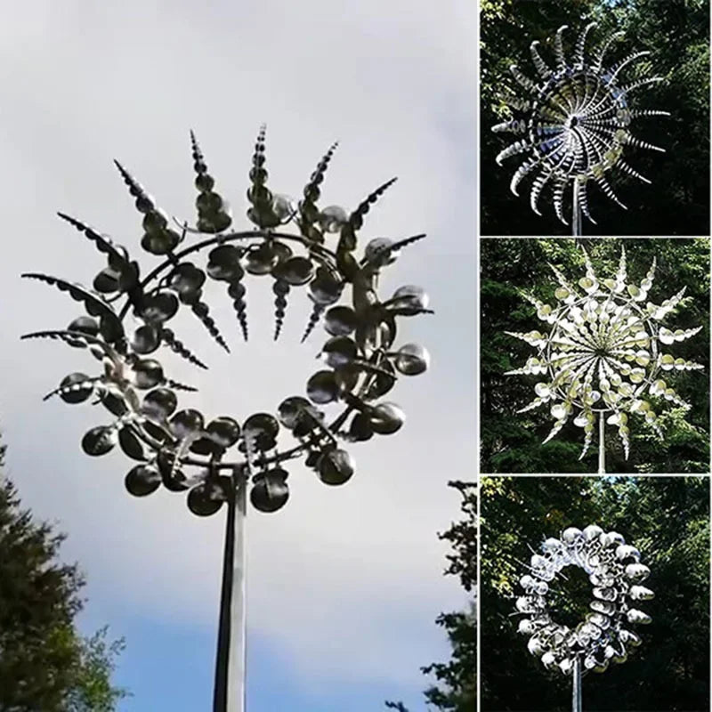Transform Your Garden with our New Magical Metal Windmill - 3D Kinetic Sculpture Wind Solar Spinners