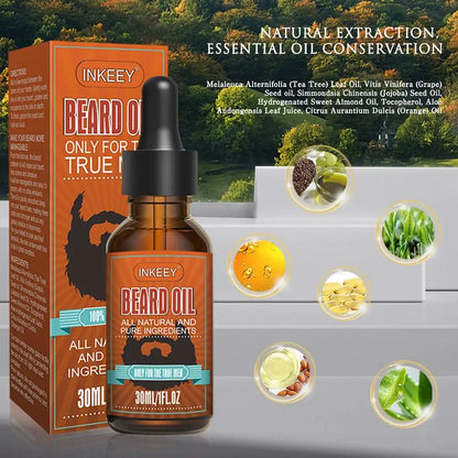 30ml Men’s Beard Growth Oil Serum – Nourishing Beard Care Treatment for Softening, Strengthening, Thickening & Styling Facial Hair Grooming Oil