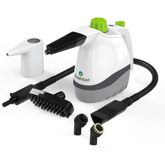 Handheld Steam Cleaner – 6 Accessories Included, Quick Heat-Up, Removes Dirt, Grime & Grease, White