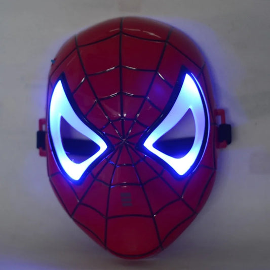 Disney Anime Spider-Man LED Light Mask – Cool Cartoon Iron Man & Captain America Costume Prop for Kids Party Gift