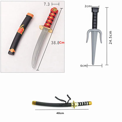 Kids Black Ninja Costume Set — Anime Samurai Outfit with Mask & Fighting Toy for Holidays & Gifts