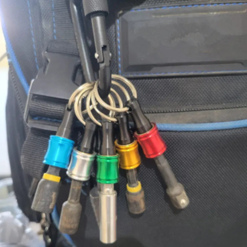 6pcs/Set 1/4" Hex Shank Screwdriver Extension Rod Holder - Key Chain Adapter Drill Bit Quick Replacement, Portable Hand Tool