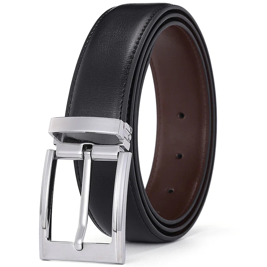 Men’s Pin Buckle Cowskin Leather Belt – High-Quality Designer Waist Strap, Luxury Fashion Accessory