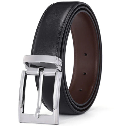 Men’s Pin Buckle Cowskin Leather Belt – High-Quality Designer Waist Strap, Luxury Fashion Accessory