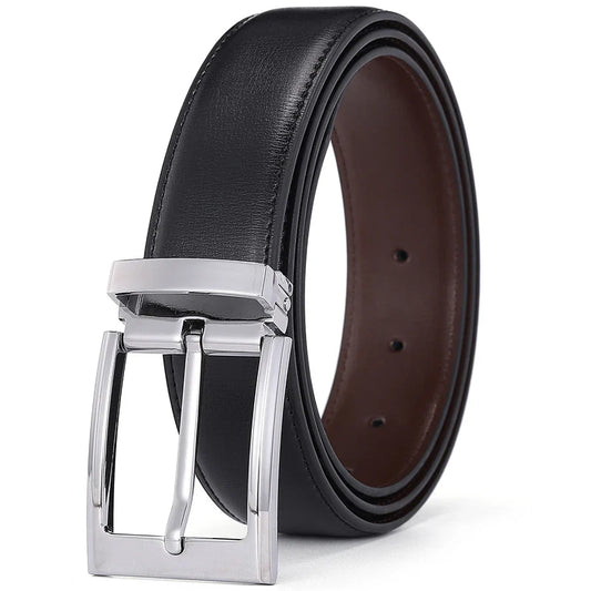 Men’s Pin Buckle Cowskin Leather Belt – High-Quality Designer Waist Strap, Luxury Fashion Accessory