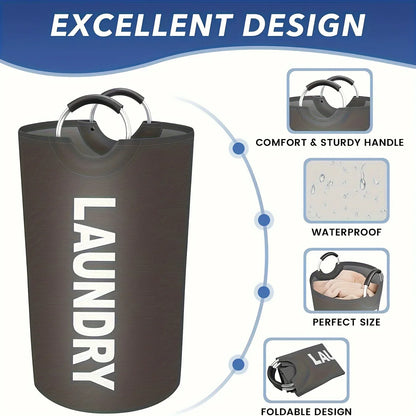 Extra-Large Waterproof Laundry Basket — Foldable with Padded Handle, Multi-Purpose Storage for Bathroom, Laundry Room, Balcony