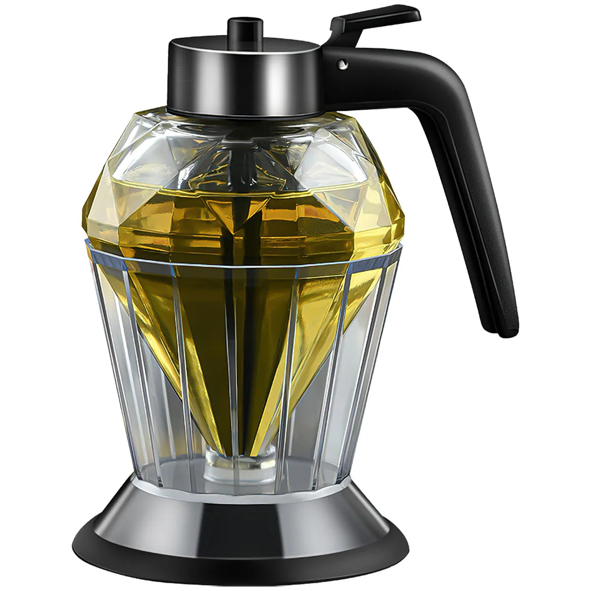 Diamond Shaped Glass Honey Dispenser - 200ml Large Capacity Multifunctional Oil, Vinegar, and Sauce Dispenser - Elegant Kitchen Tool for Easy Dispensing