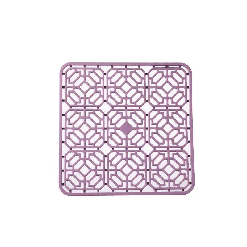Food-Grade Silicone Hollow Insulation Mat – Non-Slip Kitchen Sink Protector & Desktop Table Mat