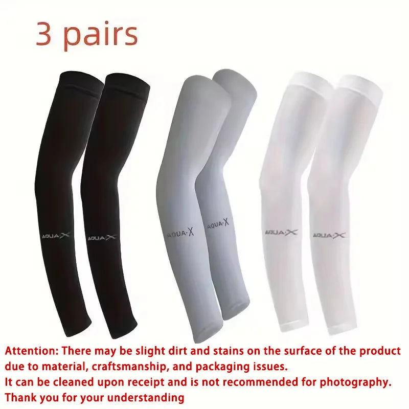 Breathable UV Sun Protection Arm Sleeves, 1/3 Pair Cooling Sports & Driving Outdoor Arm Guards for Summer Adventures