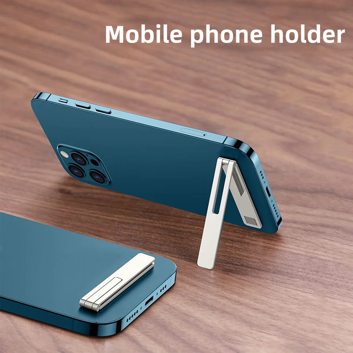 Ultra-Thin Metal Folding Phone Holder | Invisible Back Stick Desktop Holder | Portable Mobile Support Stand