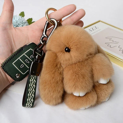 15cm Rabbit Fur Keychain - Soft Bag & Car Pendant Charm for Women, Jewelry Accessory Gift