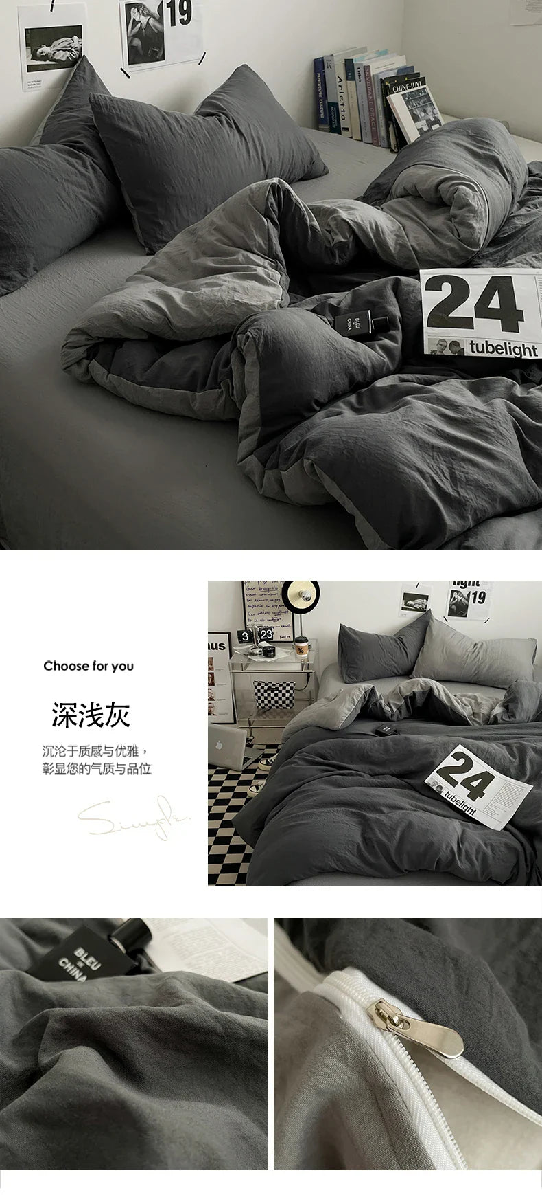 Bedding Comforter Set – Duvet Cover & Bed Sheets with Pillowcases for Queen/King Bed, Edredones de Cama