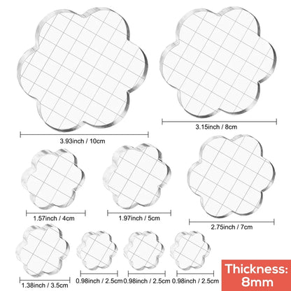 Clear Acrylic Stamp Block Kit - Assorted Grid Line Blocks for Scrapbooking & Card Making