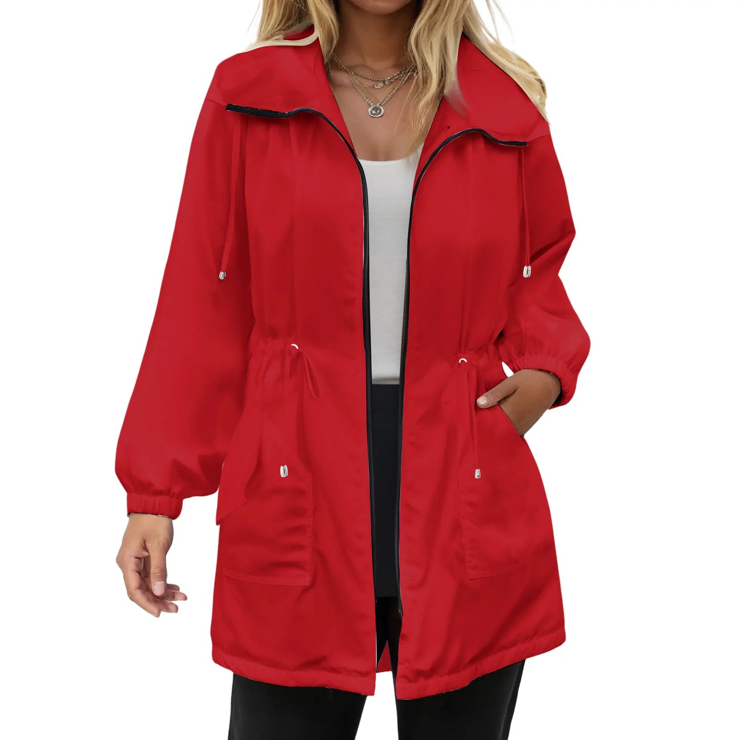 Women’s Softshell Jacket - Lightweight Hooded Windbreaker Raincoat for Outdoor Wear