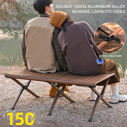 Hispeed Outdoor Camping Folding IGT Table – Multifunctional Wood Table with Gas Stove for BBQ, Picnic & Camp Grill