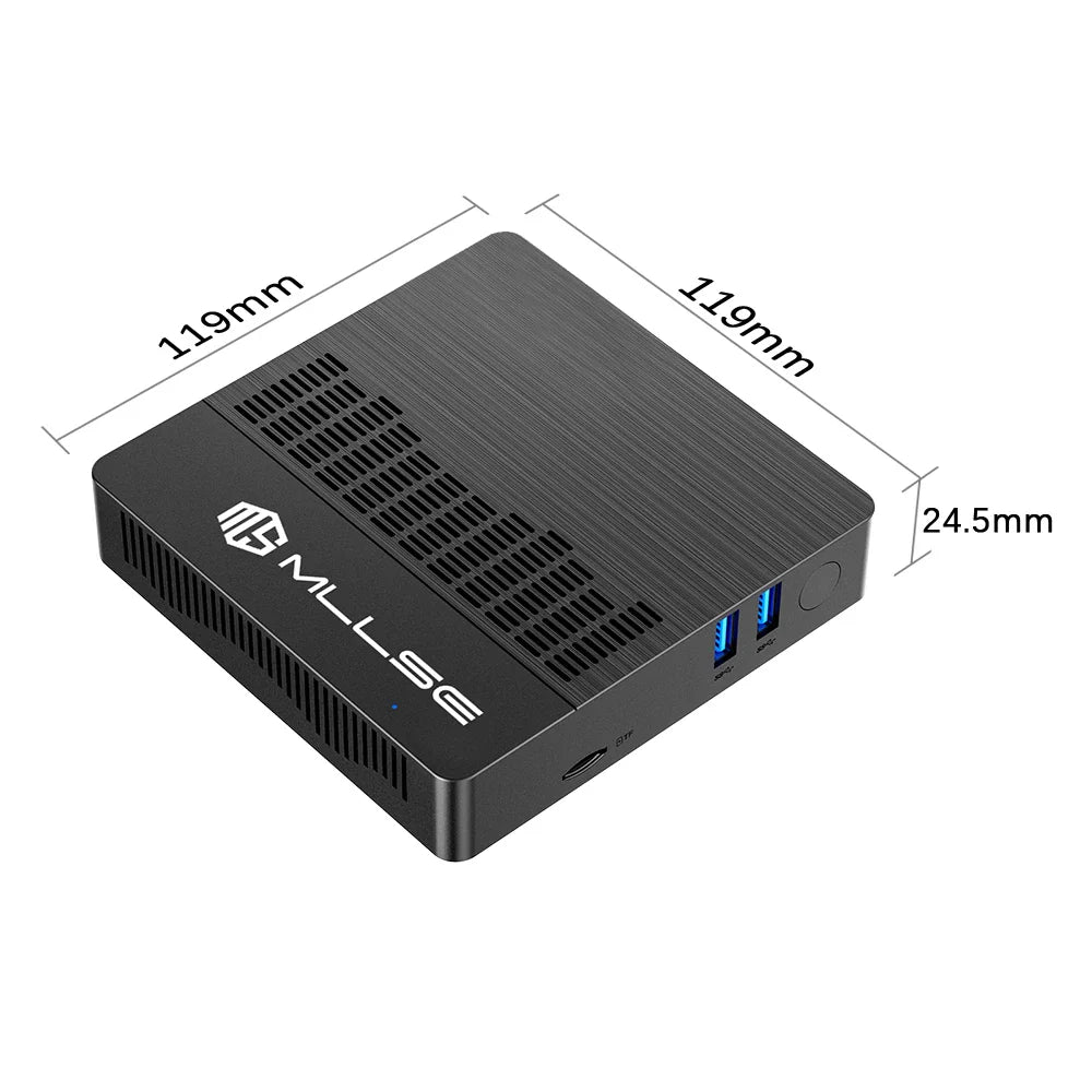 MLLSE Mini PC M2 Air – Intel Gemini Lake N4000, 6GB RAM, 128GB ROM, Dual-Band WiFi, Bluetooth, Windows 11