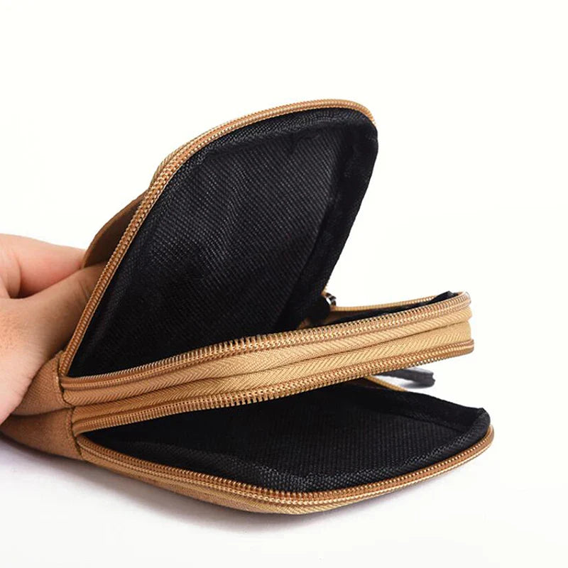2023 Casual Men's Zipper Waist Bag – Solid Color, Small Card Holder, 4 Inch Phone Pack, Belt Fanny Purse