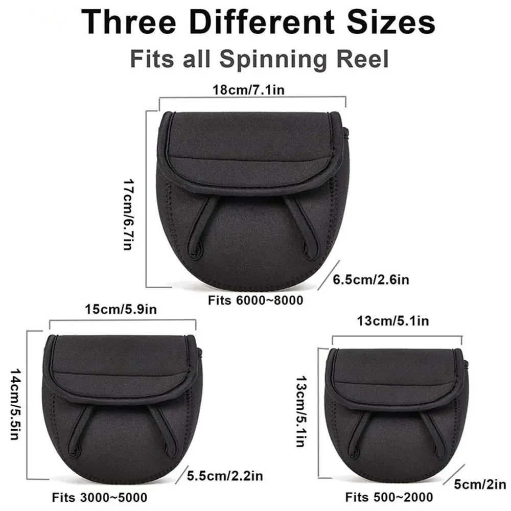 Waterproof Neoprene Fishing Reel Cover Bag – S/M/L Spinning Reel Protective Storage Case for Outdoor Fishing Gear Protection