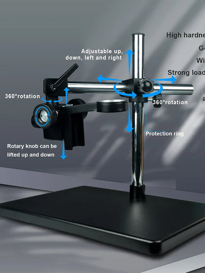 1080P 48MP 4K Digital Microscope – HDMI/USB/VGA Camera with 150X C-Mount & Articulated Arm for Repair