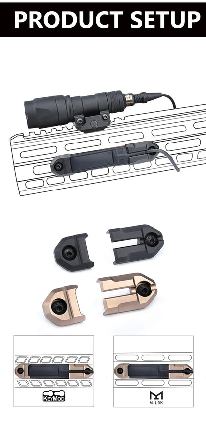 Surefire M600/M300 Scout Light Remote Pressure Switch & MLOK/Keymod Rail Mount Accessories
