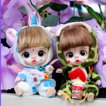 Mini Labbu Pocket Doll – Jointed Blythe-Style Boy & Girl Doll for Girls, Rainbow Ball Mobile Phone Decoration