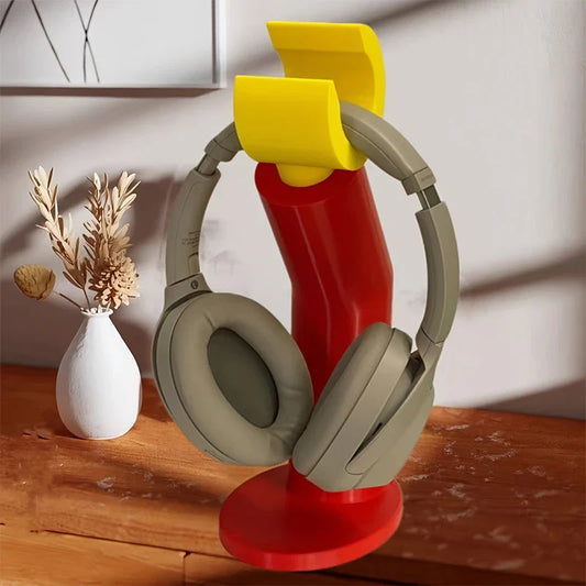 Modeling Headphone Stand - Creative Desktop Figurine Hanger, Miniature Shelf Decor & Accessories for Computer Headphones