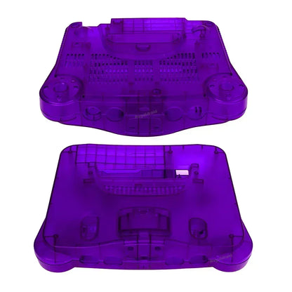 2-Pack Transparent Orange & Purple N64 Replacement Housing Shell – Translucent Case for Nintendo N64 Console