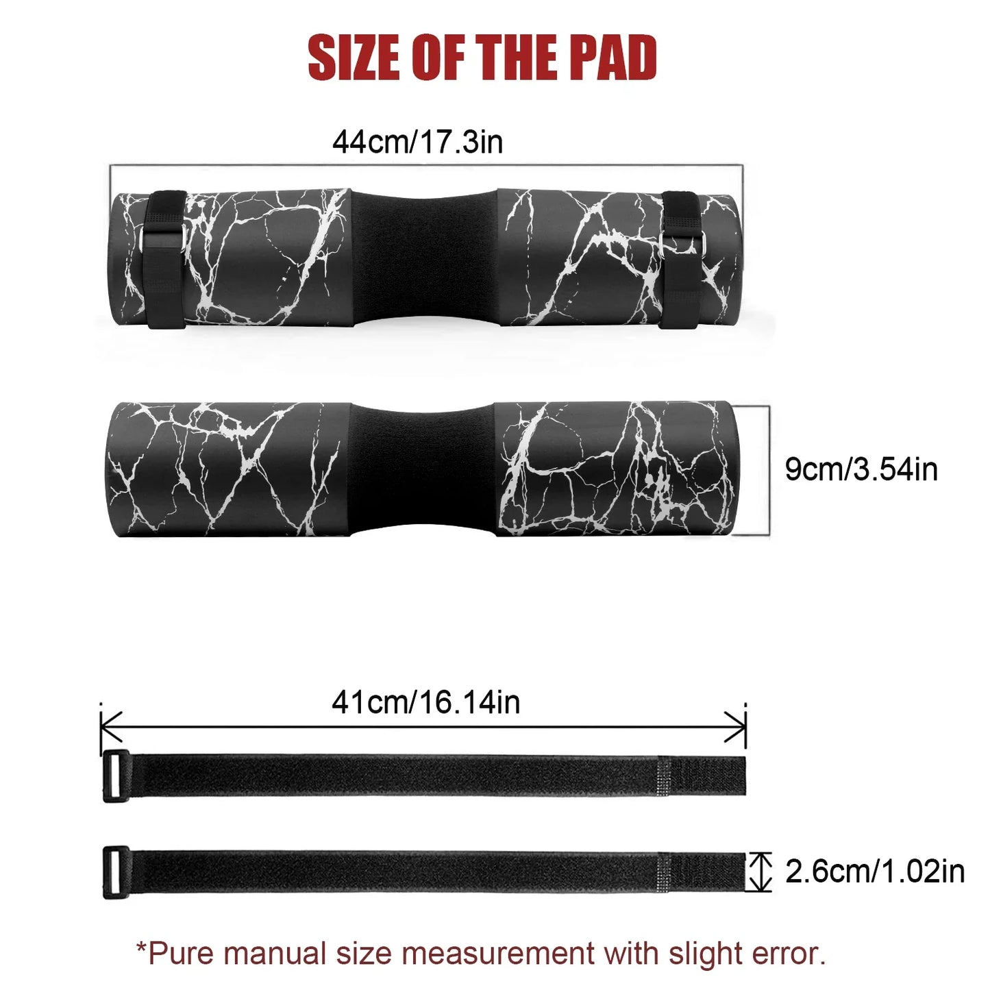 Barbell Squat Pad: Neck and Shoulder Protective Support for Squats, Lunges, Hip Thrust Training - Foam Sponge Olympic Bar Pad