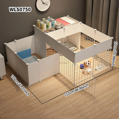 Pet Indoor Dog Fence – Small & Medium Dog House Kennel with Isolation Door