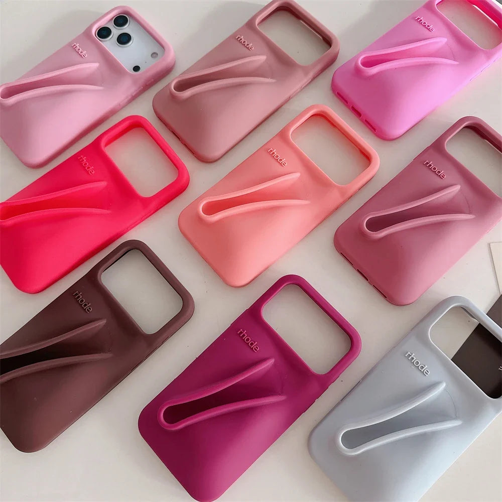 Silicone iPhone Case - 3D Toast Ribbon Espresso Cover for iPhone 12–17 Pro Max, Plus & Air