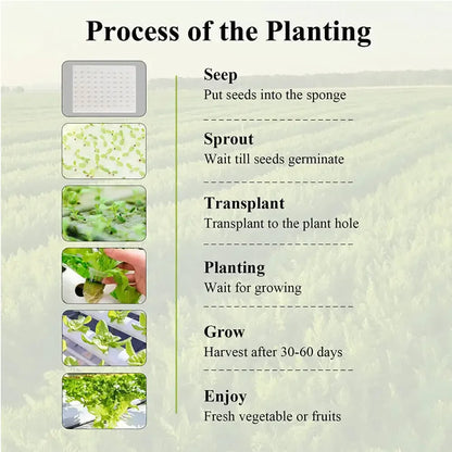 3 Layer Hydroponics Growing System – 108 Sites PVC Pipe Soilless Cultivation Kit for Vegetables & Herbs