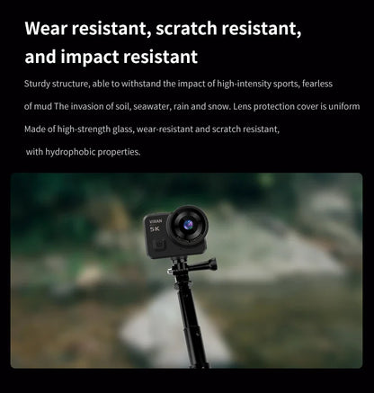 VIRAN V10 5K Waterproof Action Camera with 2" Touch LCD, Electronic Image Stabilization, Dashcam & Motion Detection