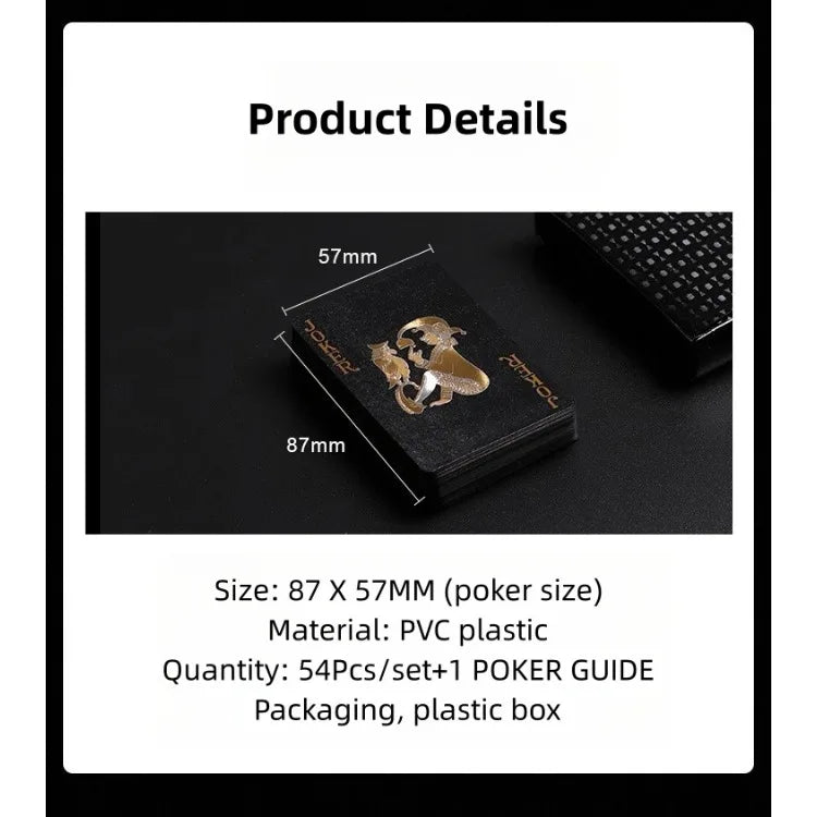 Black Rose Deck Poker — Frosted Waterproof Plastic Playing Cards for Texas Hold’em, Commemorative & Party Game Gift
