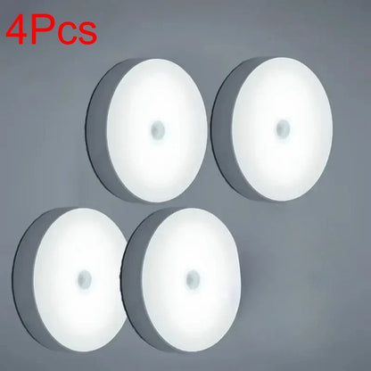 Motion Sensor LED Night Light USB Rechargeable – Wireless Cabinet, Wardrobe & Staircase Lamp (1–8PCS)