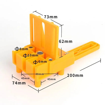 3-in-1 Self-Centering Dowel Jig Drill Guide Kit – 6/8/10mm Woodworking Straight Hole Punching & Joinery Positioning Tool