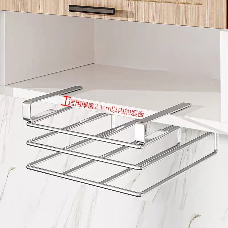 Under Cabinet Cutting Board Organizer – Stainless Steel Hanging Rack for Chopping Boards & Pot Lids