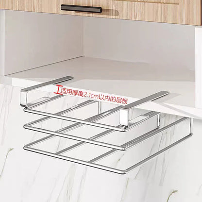 Under Cabinet Cutting Board Organizer – Stainless Steel Hanging Rack for Chopping Boards & Pot Lids